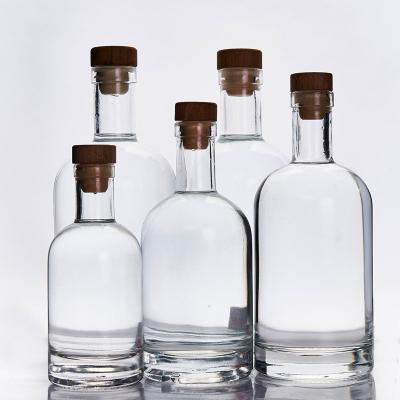 China Beverage 50ml 100ml 200ml 500ml 750ml vodka whiskey brandy glass bottle for sale