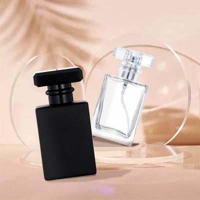 China Free Sample Vintage Clear Black Luxury Empty Refill 30ML 50ML 100ML Perfume Pump Sprayer Glass Bottle With Cover for sale