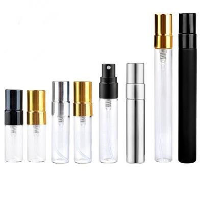 China Wholesale Custom Cosmetic 5ml 10ml 15ml Perfume Glass Spray Empty Glass Perfume Tube Refillable Bottle With Pump Sprayer for sale