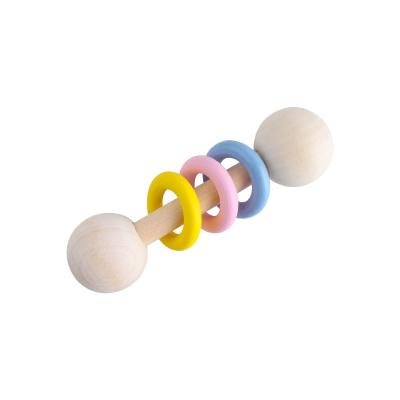 China Creative New Sensory Toy Coufour Soft Baby Teether Wooden Rattle for Infant for sale