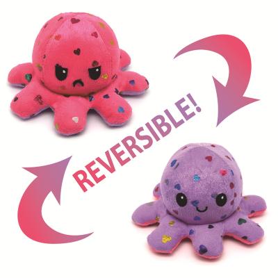 China New 30cm 100% PP Octopus Cotton Plush Toy Double-Sided Expression Flip Octopus Reversible Octopus Toy For Christmas Halloween for sale