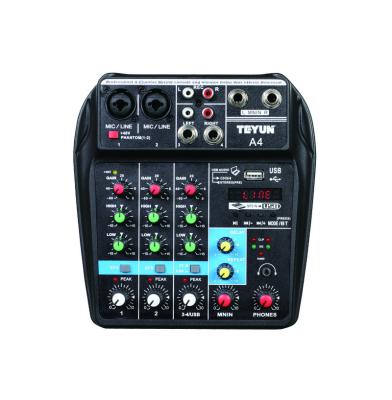 China Hot Selling Metal A4 Digital Plastic Audio Mixer Premium Professional Disco Perfect Sound Quality for sale