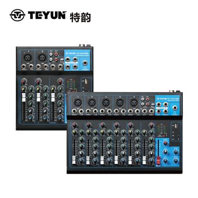 China TEYUN 4 Channels Front Effector Microphone Reverb Mixer DJ Equipment Professional Wireless Digital Mixer for sale