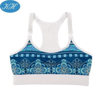 China Comfy Custom Sublimation Fabric Breathable With Adjustable Straps Bra Nursing Sports Maternity Bra for sale