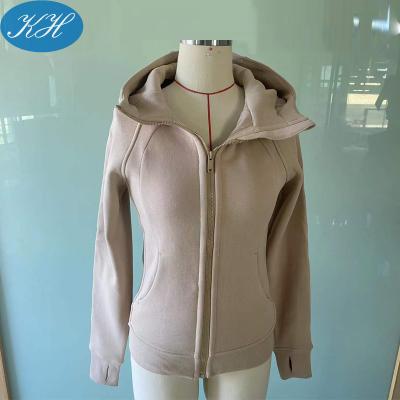 China Winter Breathable Hot Selling Fleece Striped Hoodie Zipper High Quality Sports Jacket With Pockets Women Hoodies for sale