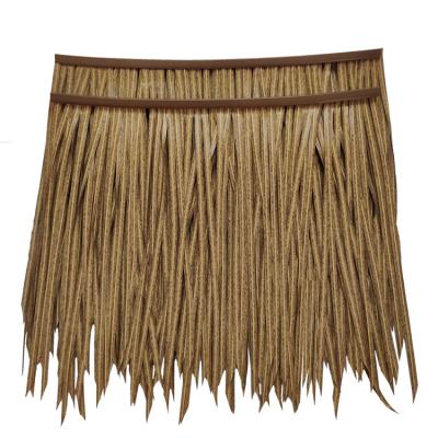 China Antiseptic Fire Resistant Artificial Thatch Roofing Plastic Thatch Tile Palm Synthetic Roof for sale