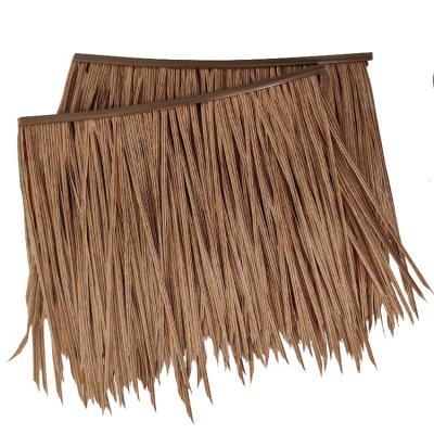 China Wholesale non moldy flame retardant custom simulated thatch roof synthetic palm roof artificial thatch for sale