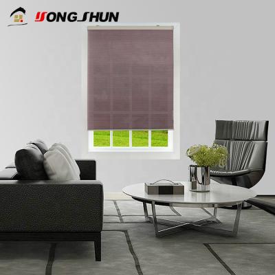 China Light Filtering See Modern Popular Yongshun Wireless Honeycomb Blinds Double Layer Fabric Upholstery Fabric Blind Line Curtain for sale