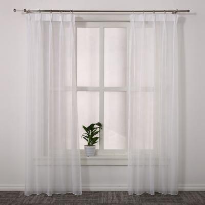 China Modern ready made translucent home decoration polyester 100% pure curtains for sale