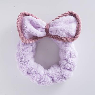 China Make Up Women Headband Fashion Soft Hair Band Carol Fleece Makeup Shower Elastic Hair Lace Headband The Beautiful for sale