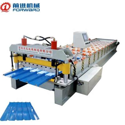 China Building material shops QIANJIN metal roof sheet rollforming machine IBR trapezoidal iron roofing sheet making machine for sale