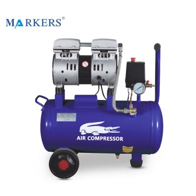 China 0.75kw Mini Air Compressor Oil Free Portable Silent Lubricated With 25 Liter Tank for sale