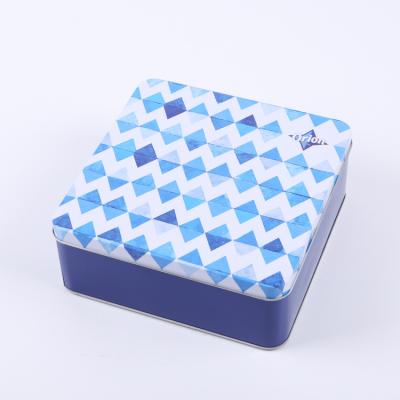 China Recycled Materials Cake Cookies Large Food Packaging Square Metal Tin Box for sale