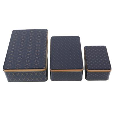 China Recyclable Rectangular Metal Tin Box Biscuit Cookies Packing Box for sale