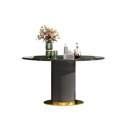 China Foshan wood dining table 6 chairs comedor modern easy to clean metal dining table sets round marble dining table for sale