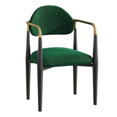 China Modern Dining Chair Italian Luxury High End Backrest Wood Velvet Fabric Dining Chairs for sale