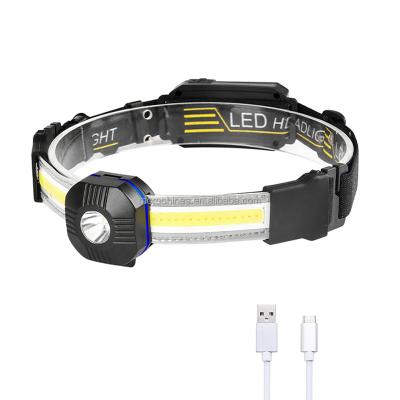 China 2021 Amazon Hot Selling Usb Headlight Visionhead Head Torch Light 500 Lumen Filling Rechargeable Full Camping Led Headlamp 230 Wide for sale