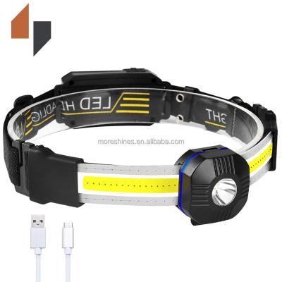 China Amazon Hot Sale Usb Stirnlamp Headlight Visionhead Head Torch Camping Filling Light 500 Lumen Rechargeable Full Led Headlamp 230 Wide for sale