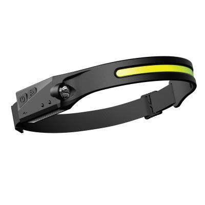 China Camping Mini Rechargeable Cob Band Adjustable Elastic Headlamp 230 Led Headlight Sensor Headlight USB Charging Headlight for sale