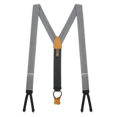 China Grey Noble Mens Dress Suspenders Polyester / Elastic Spandex Material for sale