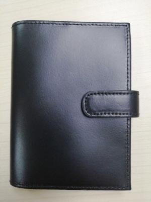 China Black Split Coated Leather Credit Card Holder Classic Men'S Passport Holder for sale