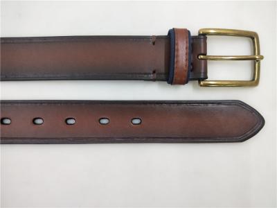 China Adjustable Synthetic Leather Belt Heat Embossed And Burnished Edge for sale