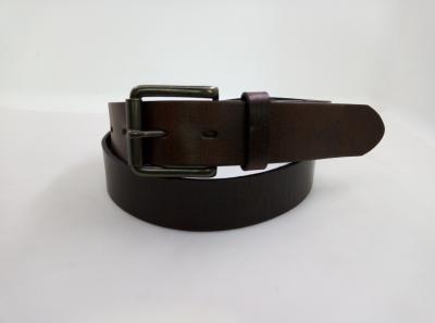 China Men Brown Full Grain Leather Belts Buffalo Leather With Stitched Details for sale