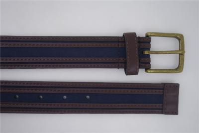 China Casual Split Leather Belt Synthethic Details Antique Brass Buckle Finish for sale