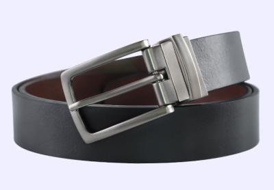 China Black And Dark Brown Split Solid Leather Belt , Fashion Natural Leather Belt for sale