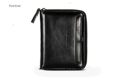 China PU Leather Wallet Metal Zipper Wallet Pull Out Cardholder Wallet for sale