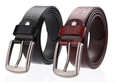 China Vintage Genuine Leather Belt Embossed Leather Belt Adjustable Leather Belt for sale