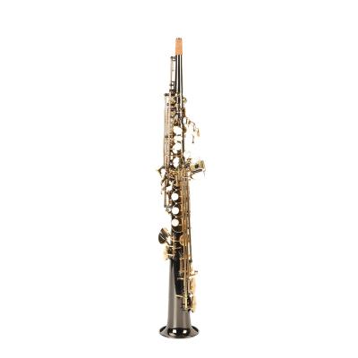 China Brass Band H68 Popular Performance Fine Black Nickel Straight Soprano Saxophone for sale