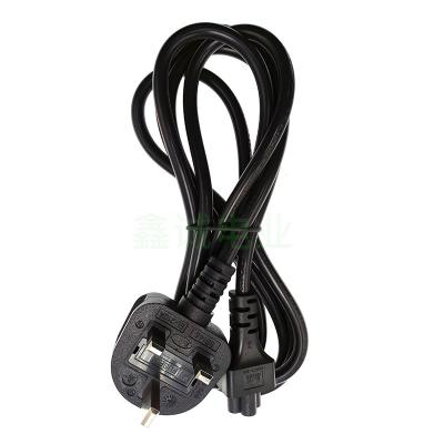 China Power Station English Standard Triple Insert C5 Plum Tail AC power cord BS certificationPure copper British style three core plug wire for sale