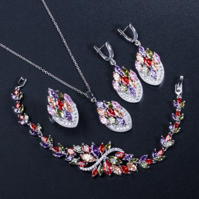 China 2022 New Design FASHIONABLE Women's Popular Multicolor Semi-gemstones Wedding Jewelry Set for sale