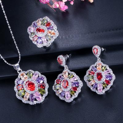 China FASHIONABLE Luxury Design Crystal Wedding Jewelry Set 2022 New Popular Ladies Flower for sale