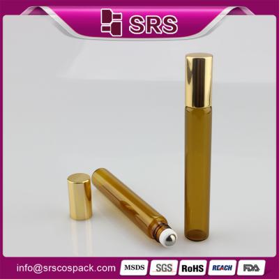 China SRS PACKAGING 10ml Glass Roll On Bottle Empty Cosmetic Containers for essential oil for sale