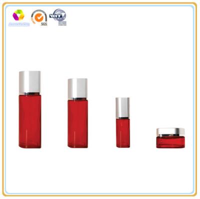 China Hot Sale Classic Red Coated Cosmetic Glass Bottle for sale