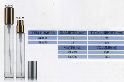 China Parfümflasche-Rohr-Glas des Spray-10ml Miniaturmit Aluminiumpumpe zu verkaufen