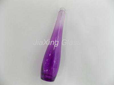 China Custom Made Empty Glass Perfume Bottles , Purple Glass Perfume Bottle Slim Round  With Screw Cap for sale