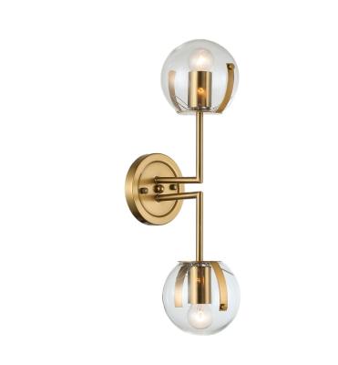 China Contemporary E27 Lamp Holder Alibaba Wall Lights Nordic Two Bulb Glass Ball Wall Light Fancy Wall Light Home Decor For Decoration for sale