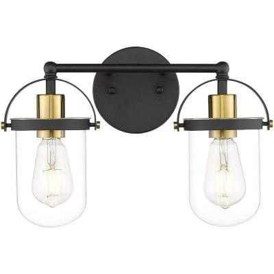 China Retro Contemporary Popular Design Vintage Wall Light Glass Sconce Light Fixture Two Bulbs Living Room Wall Lamp For Home for sale