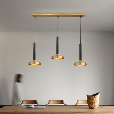 China Contemporary Three Lights Black And Gold Kitchen Bar Living Room Pendant Lights Modern Aluminum Pendant Lights For Home Decoration for sale