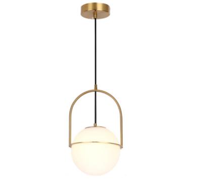 China Simple Design Contemporary Home Pendant Lights Shade Milk White Glass Globe Hanging Pendant Light For Restaurant And House for sale