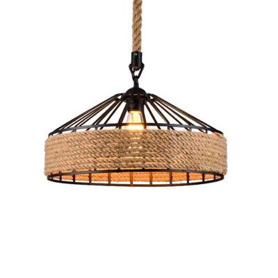 China 2021 Newest Design Loft Country Style Living Room Furniture Vintage Industrial European Pendant Light Rope Pendant Light for sale