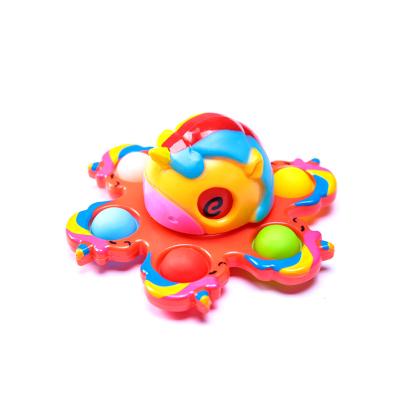 China Stress Reliever Face Change Stirs Key Chain Double Side Push Bubbles Toy Octopus Shaker Spinner Reversible Flip Face Off 0-10cm for sale