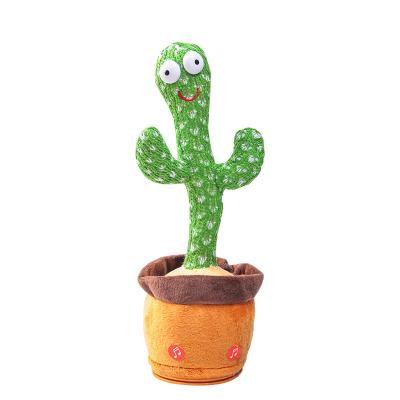 China LED Light Stuffed Cactus Doll Singing Music Dancing Cactus Plush Toy 0-30cm English Rechargeable Dancing Talking Toy for sale