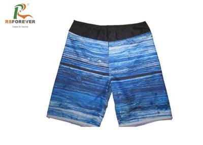 China Athletic Blue Mens Short Swim Trunks , Quick Dry Swim Shorts With Pockets for sale