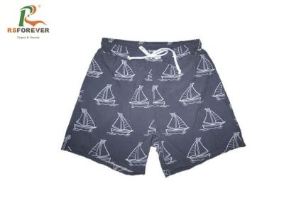 China Fabric 4 Way Stretch Boys Board Shorts Little Boat Design Plus Size Comfortable for sale