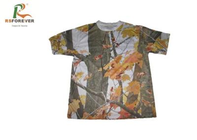 China Short Sleeve Sublimation Bedminton Sport T-Shirt With Red Leaves Digital Printing for sale