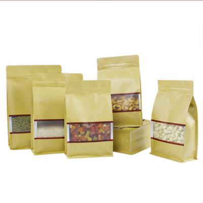 China Recycled Materials Stand Up Lined Brown Foil Kraft Paper Bag With Zip for sale